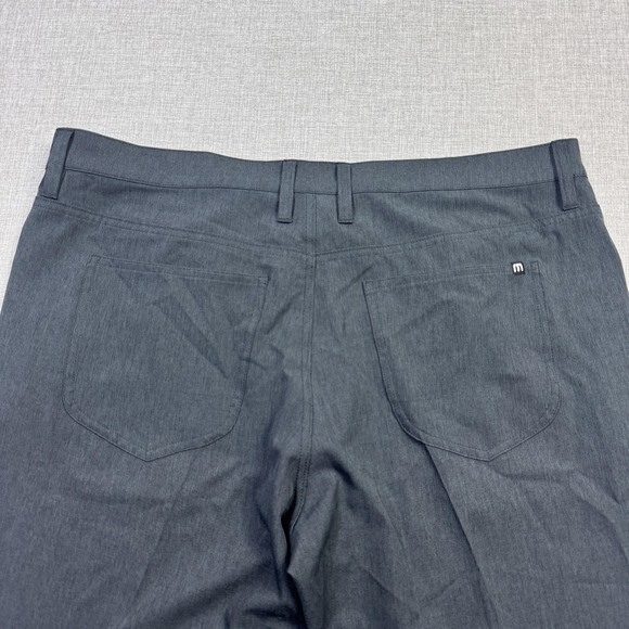 Travis Mathew Pants Mens 38x34 Gray Dress Pants Flat Front Straight Pockets - Picture 8 of 9